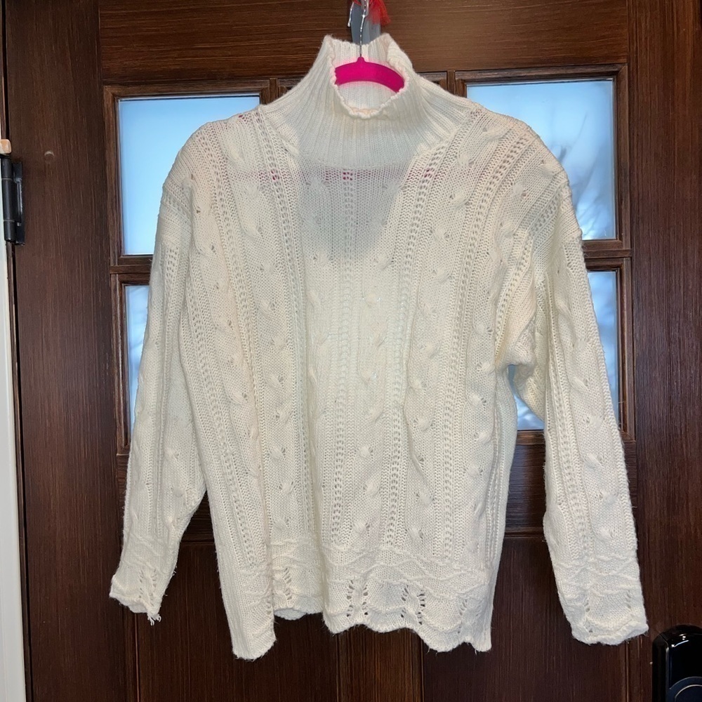 Vintage ivory sweater feminine cottagecore coquette timeless classic sweet L